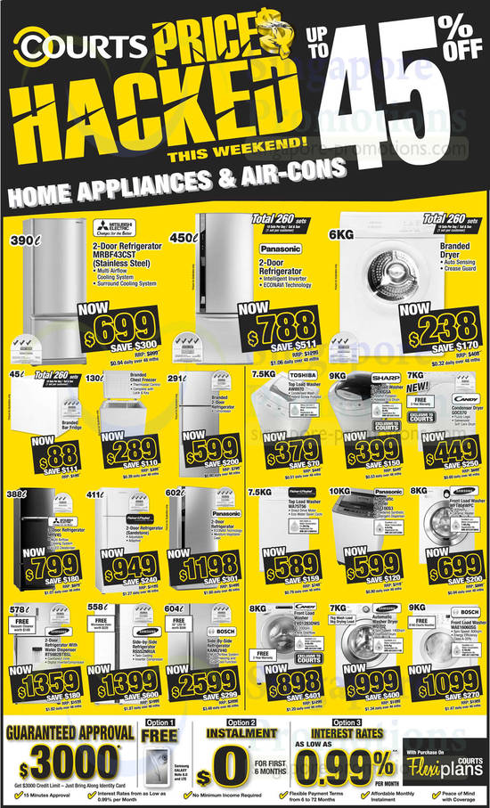 Fridges, Washers, Mitsubishi Electric, Samsung, Bosch, Toshiba, Sharp, Candy, Fisher n Paykel, Panasonic