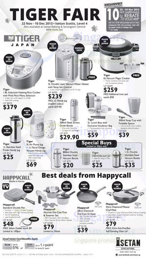 Featured image for Isetan Tiger & Happycall Kitchenware Offers 22 Nov – 10 Dec 2013