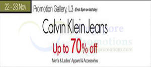 Featured image for (EXPIRED) Isetan Calvin Klein Jeans Up To 70% OFF @ Isetan Scotts 22 – 28 Nov 2013