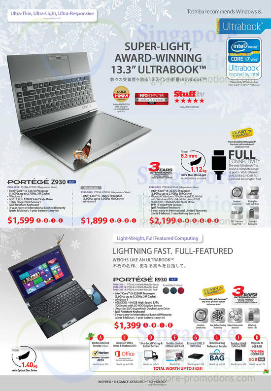 Notebooks Portege Z930, R930