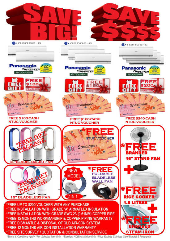 Panasonic Inverter Air Conditioners, Free Gifts, Free Installation