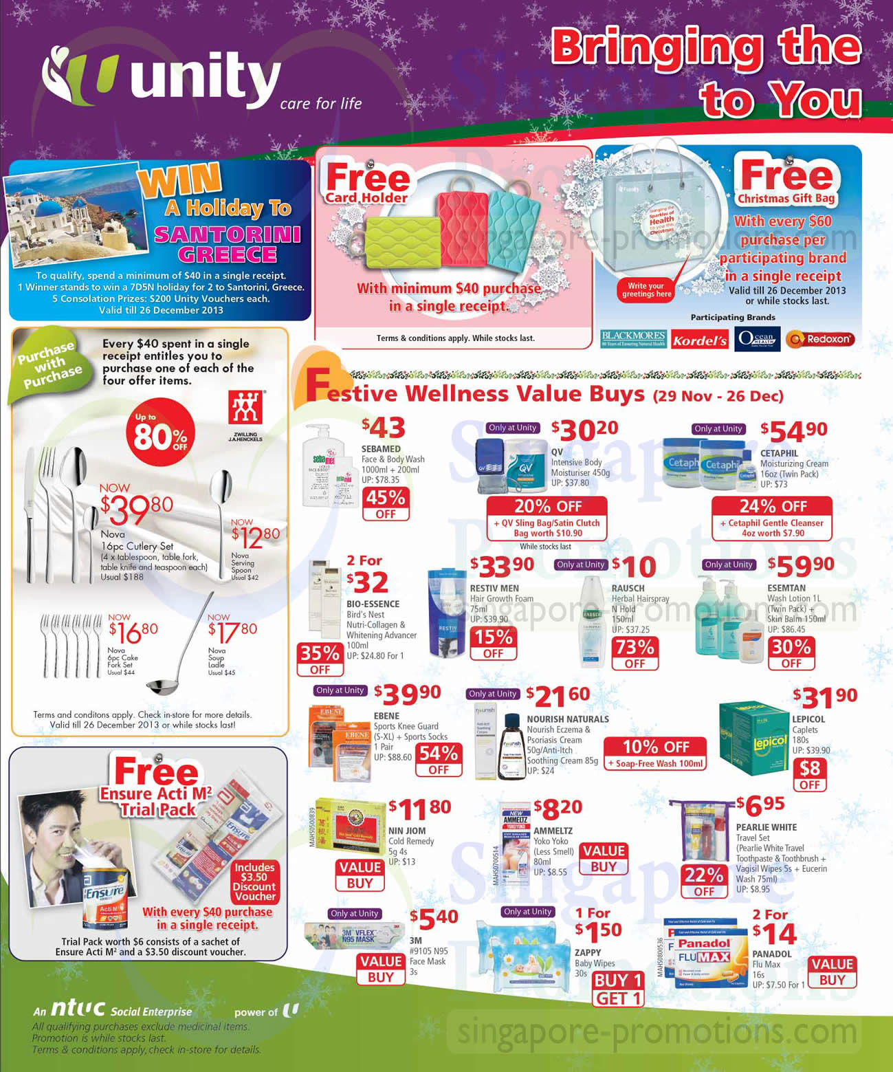 Featured image for NTUC Unity Health Offers & Promotions 29 Nov - 26 Dec 2013