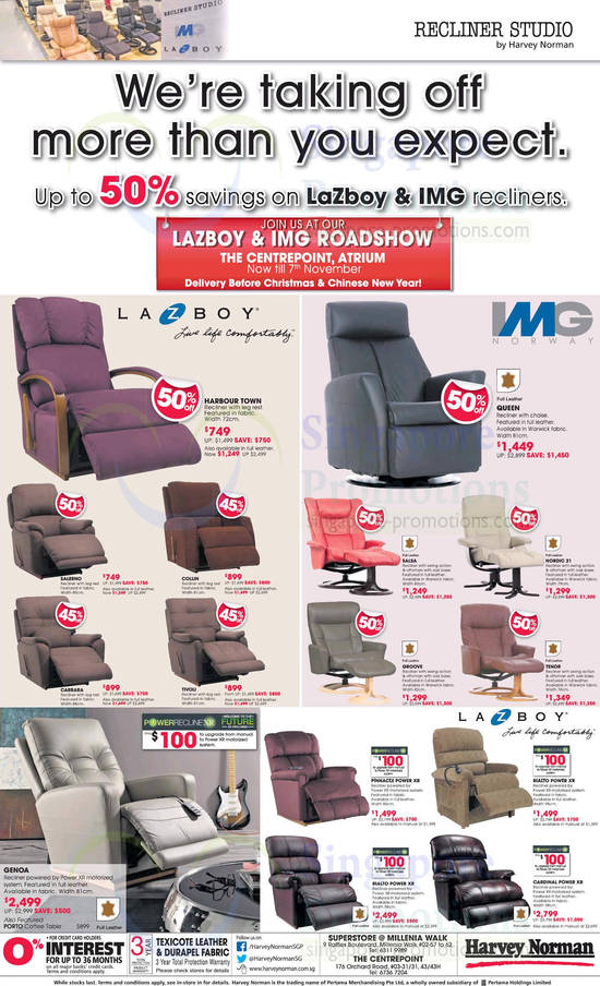 Recliners, Lazboy, IMG, Lazboy Harbour Town Recliner, Lazboy Salerno Recliner, Lazboy Collin