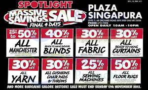 Featured image for (EXPIRED) Spotlight Massive Savings SALE @ Plaza Singapura 14 – 17 Nov 2013