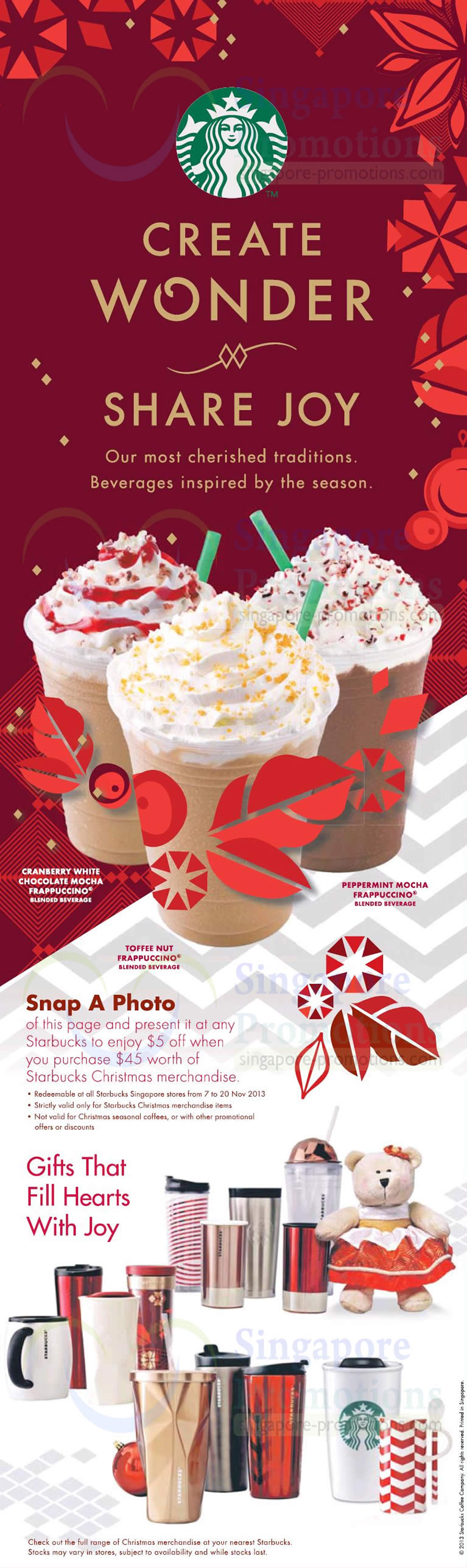 Starbucks 7 Nov 2013 » Starbucks $5 Off Christmas Merchandise Coupon 7