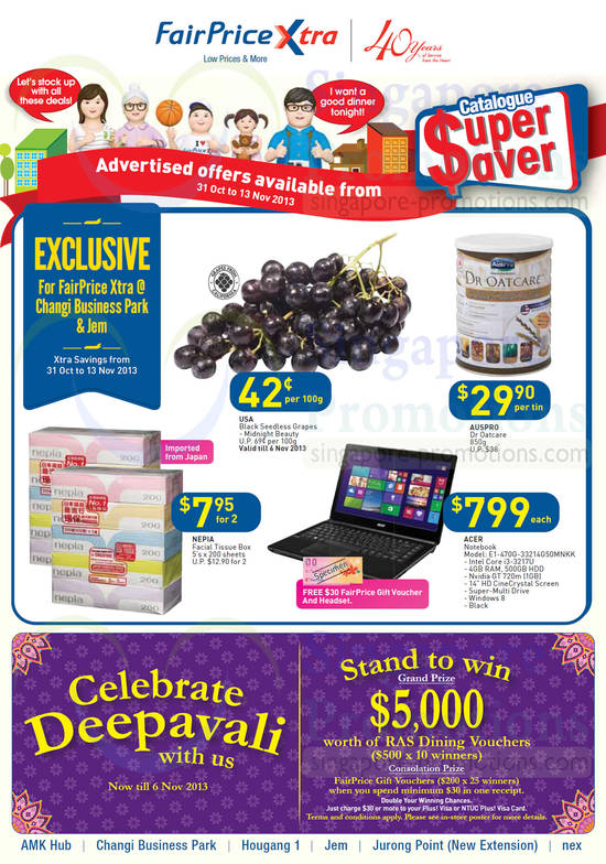 Super Saver Catalogue, Oats, Notebooks, Tissues, Grapes, Auspro, Acer, Nexia