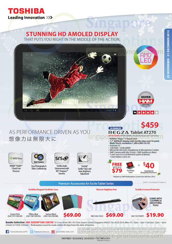 Tablet Regza, Accessories