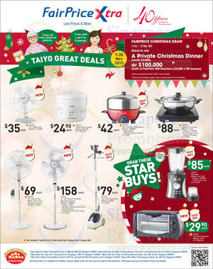 Featured image for (EXPIRED) NTUC Fairprice Wines, Taiyo Electronics & Christmas Meals offers 7 – 21 Nov 2013