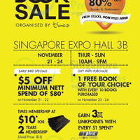 Featured image for (EXPIRED) Times Bookstores The Book SALE Up To 80% Off @ Singapore Expo 21 – 24 Nov 2013