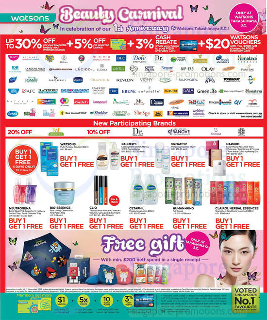 Up To 30 Percent Off Brands, 1 for 1 Offers, Garnier, Ginvera, Himalaya, Palmers, Olay, Revlon, Simple, Silkygirl, Gaia