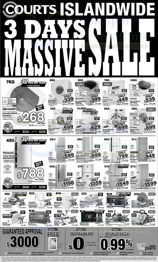 Washers, Fridges, Rice Cooker, Steam Iron, Vacuum Cleaners, Sharp, Electrolux, Samsung, Candy, Toshiba, Mitsubishi Electric