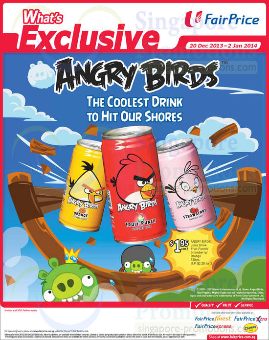 20 Dec Angry Birds Juice Drink Strawberry, Orange, Fruit Punch