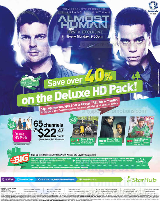 Cable TV Deluxe HD Pack 22.47, Free Sports Group, Free Takashimaya Voucher