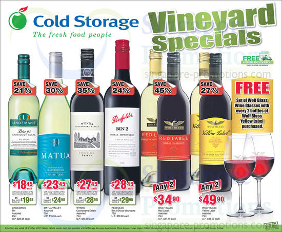 Cold Storage Vineyard Specials 20 Dec 2013