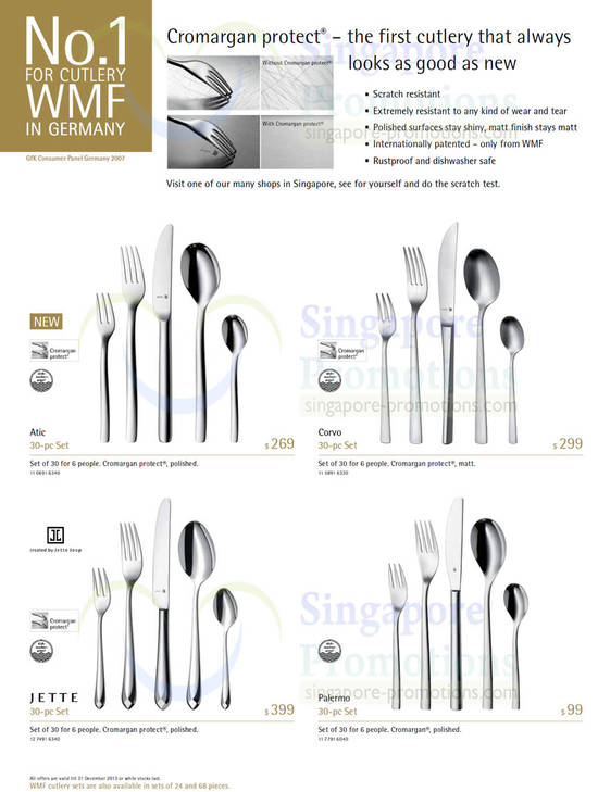 Cutlery Sets Cromargan Protect, Atic, Corvo, Jette, Palermo