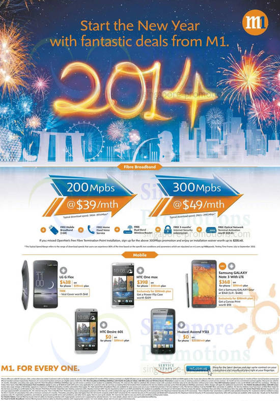 Fibre Broadband 200Mbps 39.00, 300Mbps 49.00, LG G Flex, HTC One Max, Samsung Galaxy Note 3, HTC Desire 601, Huawei Ascend Y511