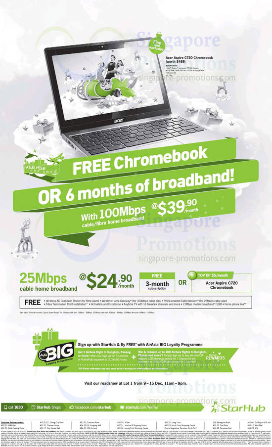 Fibre Broadband 39.90 100Mbps, 25Mbps 24.90, Free Acer Chromebook