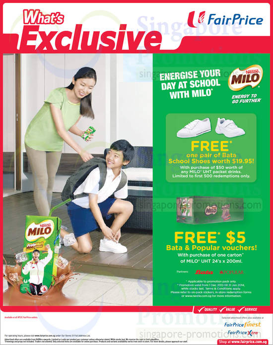 Free Shoe with Milo 50 Dollar worth of purchase