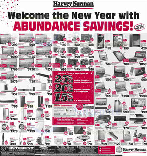 Featured image for Harvey Norman TVs, Audio Visual & Other Electronics Offers 28 Dec 2013 – 3 Jan 2014