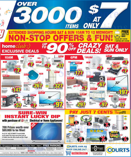 Home Club Exclusive Offers, Sure Win Lucky Dip, 7 Cents Offers