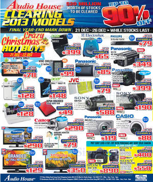 Featured image for Audio House Electronics, TV, Notebooks & Appliances Offers 21 – 26 Dec 2013