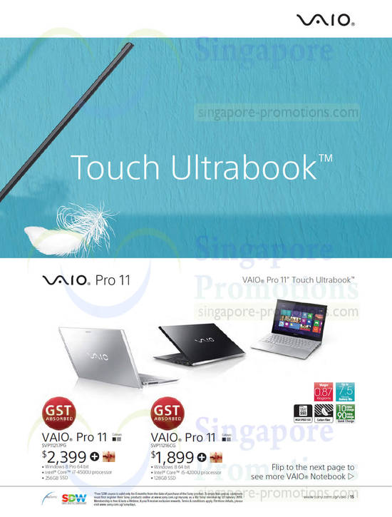 Notebooks Vaio Pro 11 SVP11217PG, SVP11216CG