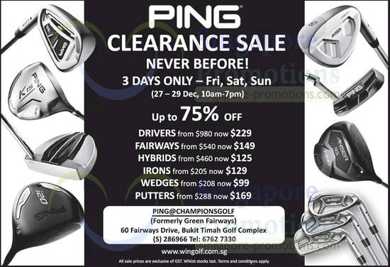 Ping Championsgolf 27 Dec 2013