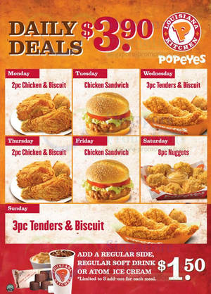 Featured image for Popeyes $3.90 Daily Deals Everyday 9 Dec 2013