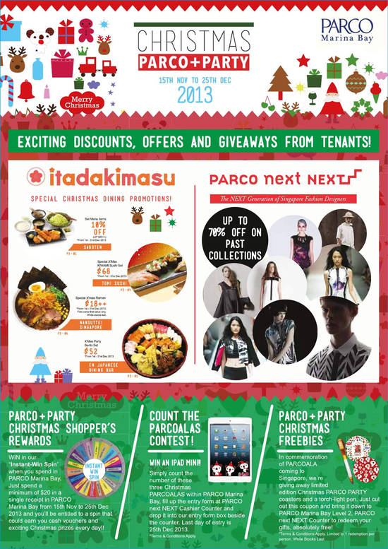 Shoppers Rewards, Count Contest, Christmas Freebies, Parco Next Next, Itadakimasu