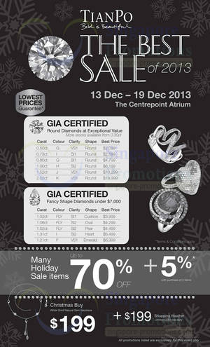 Featured image for (EXPIRED) TianPo Jewellery Up To 70% OFF Best of 2013 SALE @ Centrepoint 13 – 19 Dec 2013