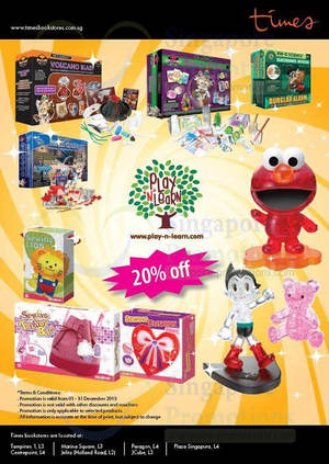 Featured image for Times Bookstores 20% OFF Selected Toys & Games Promo 1 – 31 Dec 2013