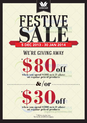 Featured image for (EXPIRED) Wacoal $30 OFF Festive SALE 5 Dec 2013 – 30 Jan 2014