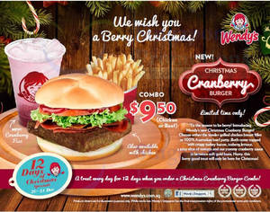 Featured image for Wendy’s NEW Christmas Cranberry Burger 7 Dec 2013