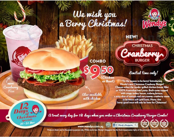 Wendy 7 Dec 2013 » Wendy’s NEW Christmas Cranberry Burger 7 Dec 2013