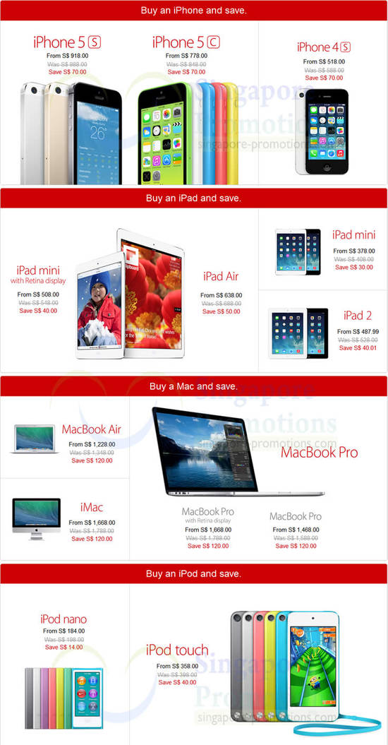 10 Jan Apple iPhone 5S, 5C, 4S, iPad Mini, Air, iPad 2, MacBook Air, iPod