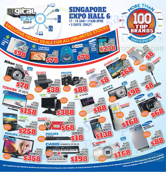 17 Jan Friday Deals, Home Appliances, Audio Visual, Philips, Nikon, Toshiba, Acer, Sony, Casio, Samsung