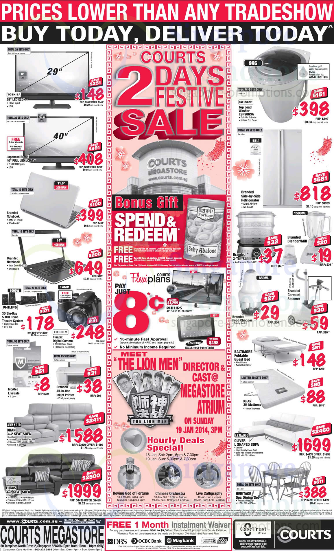 Featured image for Courts 3 Days Festive Sale Offers 17 - 19 Jan 2014