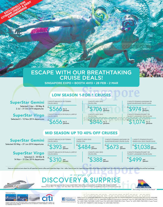 4 Feb Citibank Star Cruise Exclusive Deals, 1 For 1