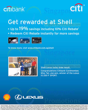 Featured image for (EXPIRED) Citibank Up To 19% OFF* Savings @ Shell Petro Stations 28 Jan – 31 Mar 2014