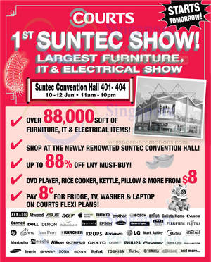 Featured image for Courts Suntec Show @ Suntec Convention Centre 10 – 12 Jan 2014