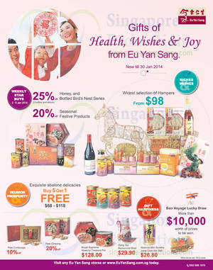 Featured image for (EXPIRED) Eu Yan Sang CNY Promo Offers 3 – 30 Jan 2014