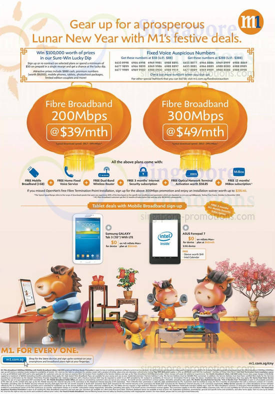 Fibre Broadband 200Mbps 39.00, 300Mbps 49.00, Samsung Galaxy Tab 3 7.0, ASUS Fonepad 7