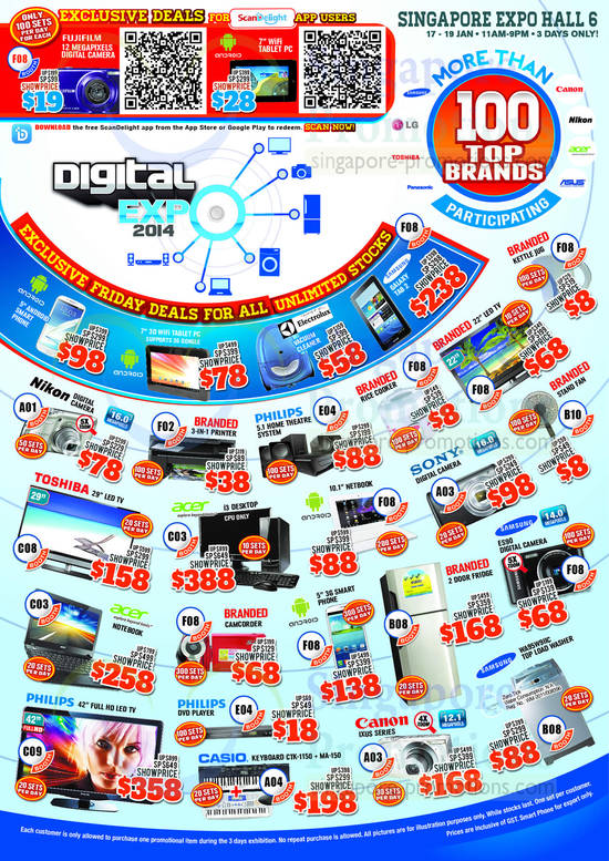 Highlighted Offers, Digital Cameras, TVs, Desktop PCs, Smartphones, Tablets, Fridges, Washers