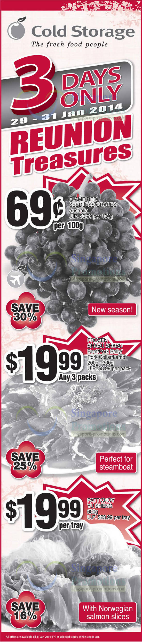 (Till 31 Jan) Grapes, Frozen Shabu Shabu, Fatt Choy Yu Sheng