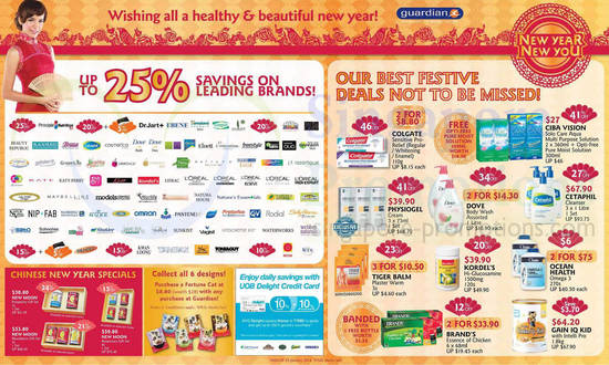 Up to 25 Percent Off on Selected Brands, CNY Abalone, Ciba Vision, Cetaphil, Ocean Health. Brands, Gain IQ, Physiogel