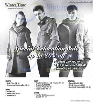 Featured image for (EXPIRED) Winter Time Up To 80% OFF Relocation SALE @ 3 Locations 10 Jan 2014