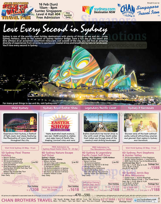13 Feb Sydney Offers, Pacific Coast, Nature Escape, Flexi Theme, Hunter Alley, Blue Mountains