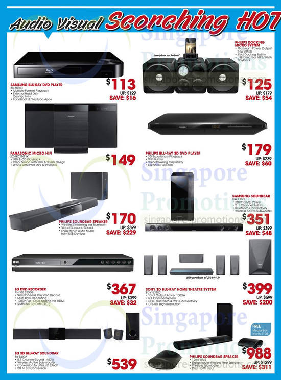 Audio Visual Appliances Samsung, Panasonic, Sony, LG, Philips