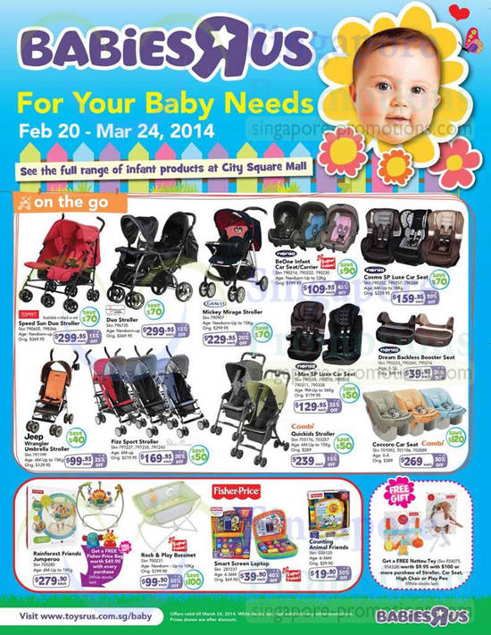 Babies R Us On the Go, Strollers, Combi, Graco, Fisher-Price