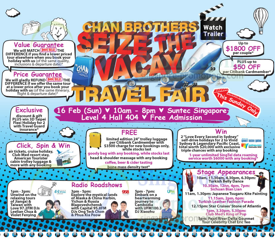 Featured image for Chan Brothers Travel Fair @ Suntec 16 Feb 2014